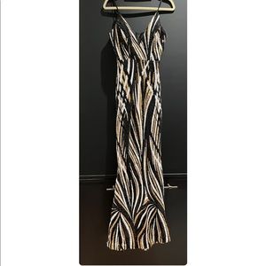 Black, gold & white sequin gown!